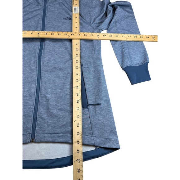 North Face Jacket Womens Medium Blue Hooded Full Zip Stretch Outdoor Athletic - Picture 9 of 9